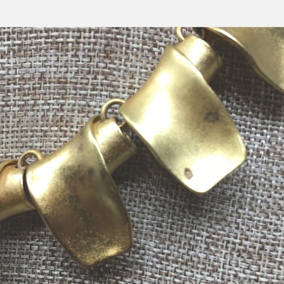 Signed Ikuo Ichimori Paris Designer Collar Necklace Vintage 1980s Matte Gold - Picture 6 of 7